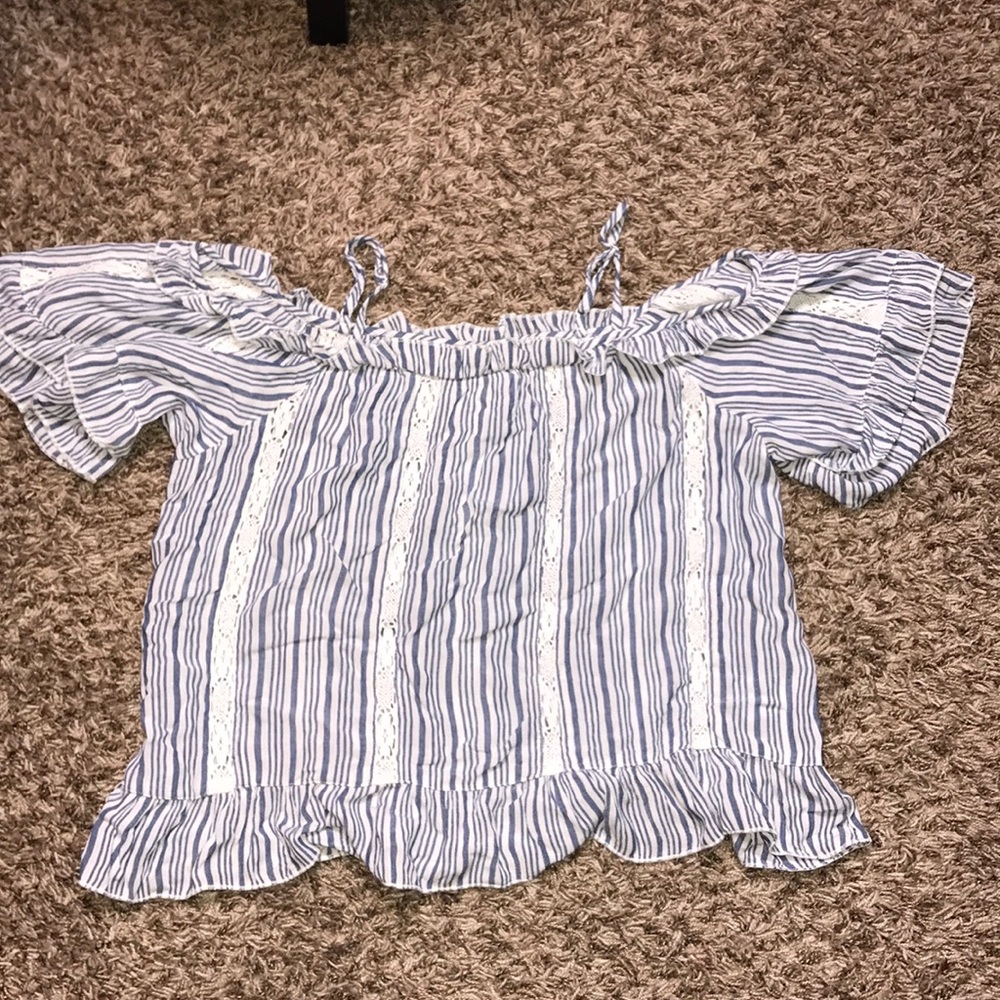White & Blue striped blouse